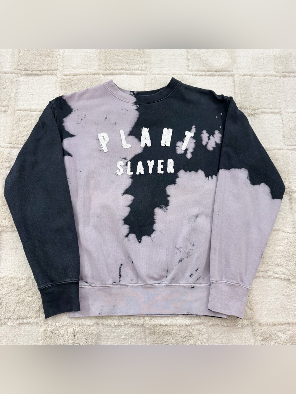 Beet x Beet Vegan Apparel Plant Slayer Sweatshirt Crewneck XS Oversized Tie Dye - Picture 5 of 9